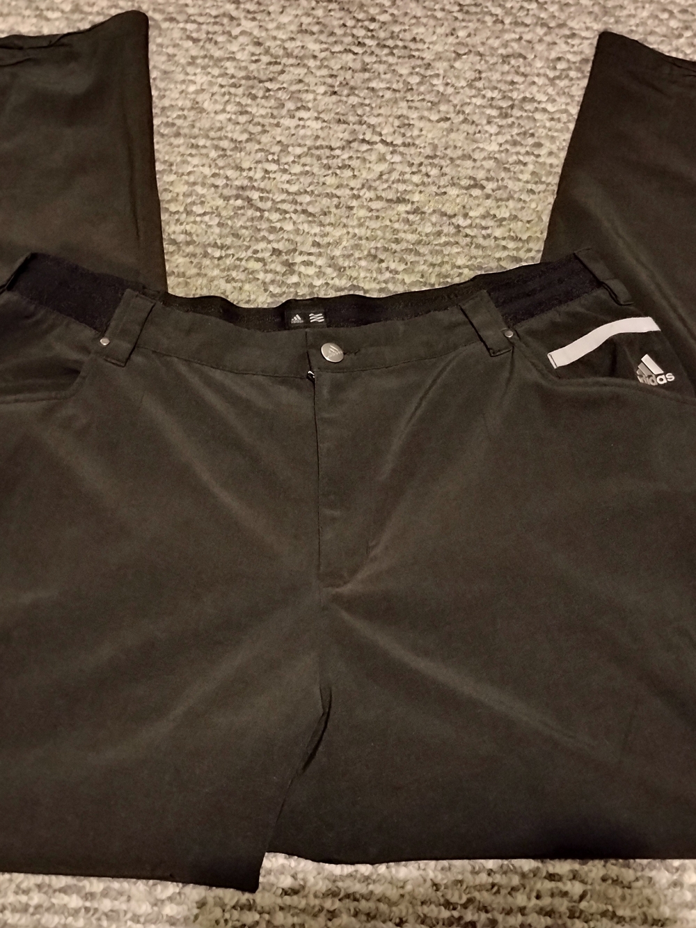 adidas Black Men's Golf Chinos with Subtle Logo 38x32